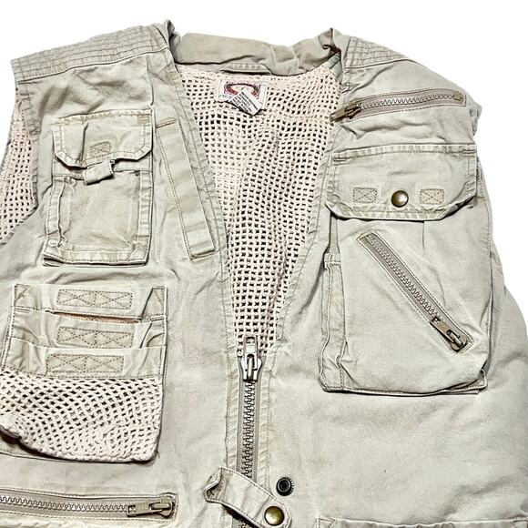 Vintage Banana Republic Safari Vest Small Beige Photographer Fishing Hiking - Picture 4 of 5